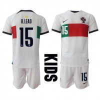 Billiga Portugal Rafael Leao #15 Barnkläder Borta fotbollskläder till baby VM 2022 Kortärmad (+ Korta byxor)